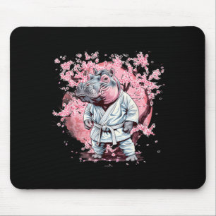 Taekwondo Hippo Kickboxing Animall Jiu-Jitsu Kung Mouse Pad