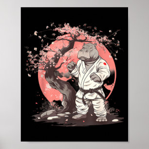 Taekwondo Hippo Kickboxing Animall Jiu-Jitsu Kung Poster