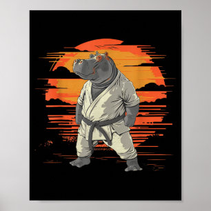 Taekwondo Hippo Kickboxing Animall Jiu-Jitsu Kung Poster