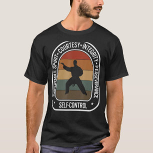 Taekwondo Indomitable Spirit Courtesy Control Blac T-Shirt