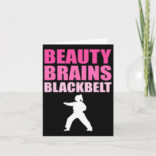 Taekwondo Karate Women Beauty Brains Black Belt  Card