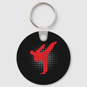 Taekwondo Kick Karate Boys Girls Martial Arts Vint Key Ring