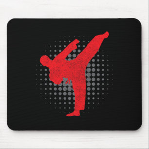 Taekwondo Kick Karate Boys Girls Martial Arts Vint Mouse Pad
