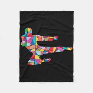 Taekwondo Kick Martial Arts Boy Men Kids Karate  Fleece Blanket