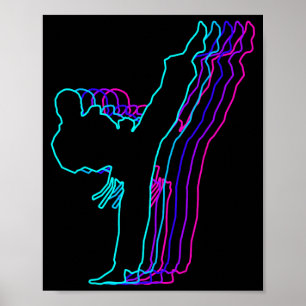 Taekwondo Kick Martial Arts Men Teens Boys Karate Poster