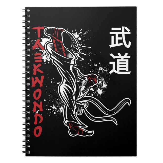 Taekwondo Kick Martial Arts Notebook (Front)