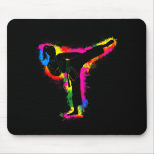 Taekwondo Kick Martial Arts Women Girls Karate Mouse Pad