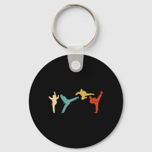 Taekwondo Kicks Retro Korean Martial Arts Men Key Ring