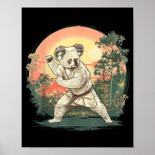 Taekwondo Koala Kickboxing Animall Jiu-Jitsu Kung Poster