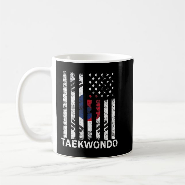 Taekwondo Korean Martial Arts Training Korean Flag Coffee Mug (Left)