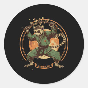 Taekwondo Lemur Kickboxing Animall Jiu-Jitsu Kung Classic Round Sticker