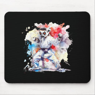 Taekwondo Lemur Kickboxing Animall Jiu-Jitsu Kung Mouse Pad