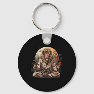Taekwondo Lion Floral Mma Kickboxing Jiu-jitsu Lio Key Ring