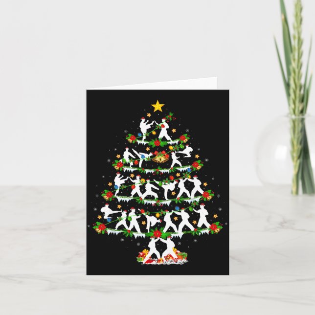 Taekwondo Lover Xmas Lighting Taekwondo Christmas  Card (Front)