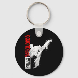 Taekwondo Martial Art - Distressed Style Kick Key Ring