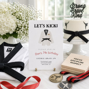 Taekwondo martial arts birthday invitation
