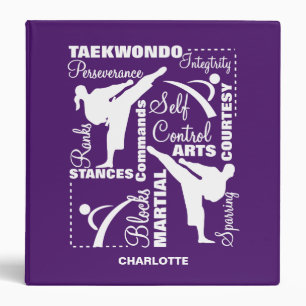 Taekwondo Martial Arts Sports Terminology 3 Ring Binder