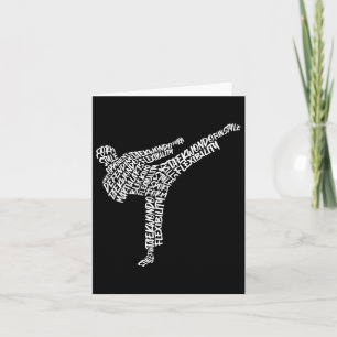 Taekwondo Martial Arts Typography Kids Men Boys Ka Card