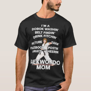 Taekwondo Mom Black Belt Kimono Fighter Perseveran T-Shirt