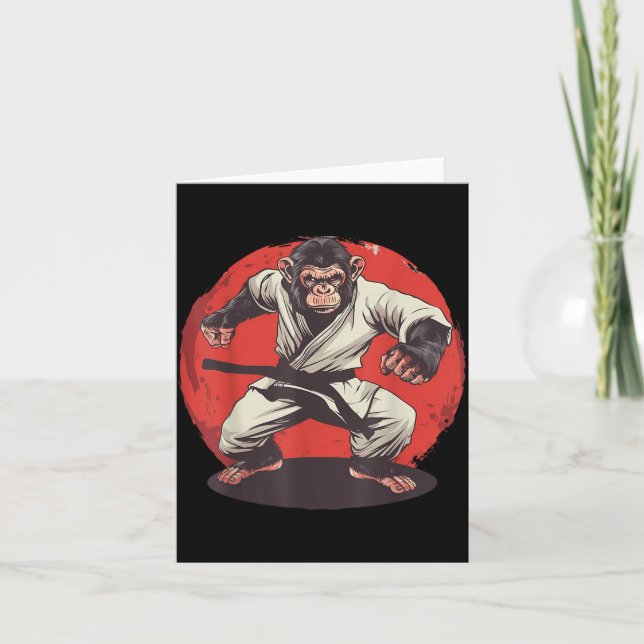 Taekwondo Monkey Kickboxing Judo Monkey Lover Card (Front)