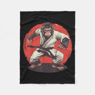 Taekwondo Monkey Kickboxing Judo Monkey Lover Fleece Blanket