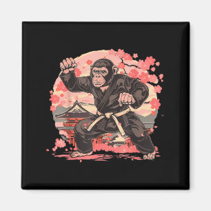 Taekwondo Monkey Pagoda Tower Sakura Tree Martial Magnet