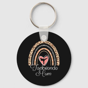 Taekwondo Mum Boho Rainbow Funny Taekwondo Athlete Key Ring