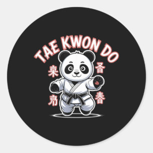 Taekwondo Panda Funny Korean Tkd Classic Round Sticker