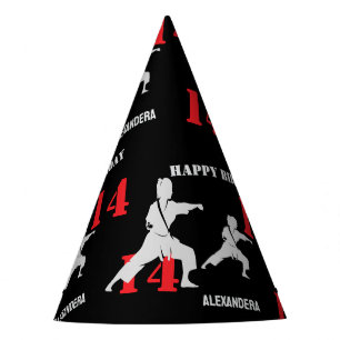 Taekwondo Player Birthday , Karate personalised Party Hat