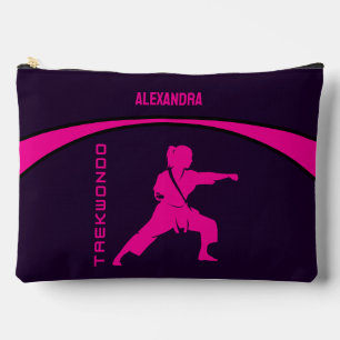 Taekwondo Player Girl, Birthday Gift, Women Karate Accessory Pouch