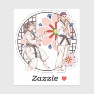 Taekwondo Practice: Discipline and Floral Harmony