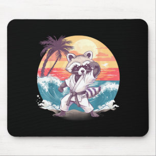 Taekwondo Racoon Kickboxing Animall Jiu-Jitsu Mouse Pad