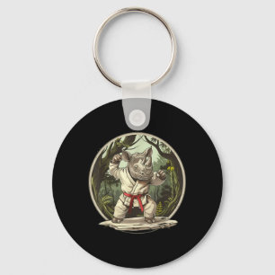 Taekwondo Rhino Kickboxing Animall Jiu-Jitsu Kung Key Ring