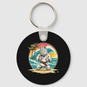 Taekwondo Rhino Kickboxing Animall Jiu-Jitsu Kung Key Ring