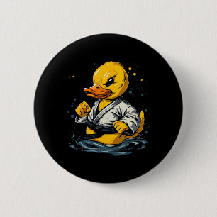 Taekwondo Rubber Duck Kickboxing Animal Jiu-jitsu 6 Cm Round Badge