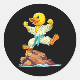 Taekwondo Rubber Duck Kickboxing Animal Jiu-Jitsu Classic Round Sticker