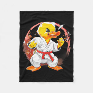 Taekwondo Rubber Duck Kickboxing Animal Jiu-Jitsu Fleece Blanket