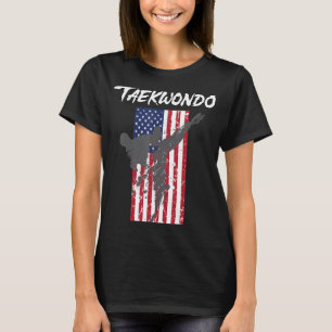 Taekwondo sparring apparel with TKD emblem and USA T-Shirt