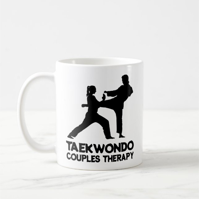 Taekwondo Sparring Couple's Therapy Coffee Mug (Left)