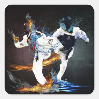 taekwondo square sticker