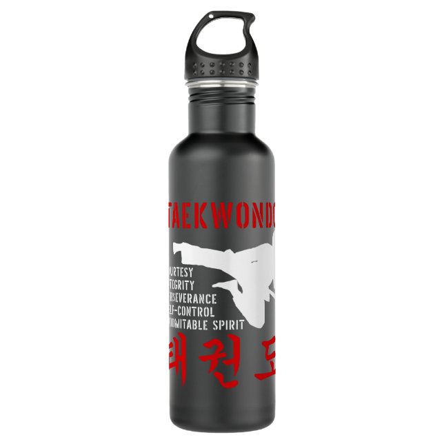 Taekwondo Tenets Martial Arts 710 Ml Water Bottle (Front)