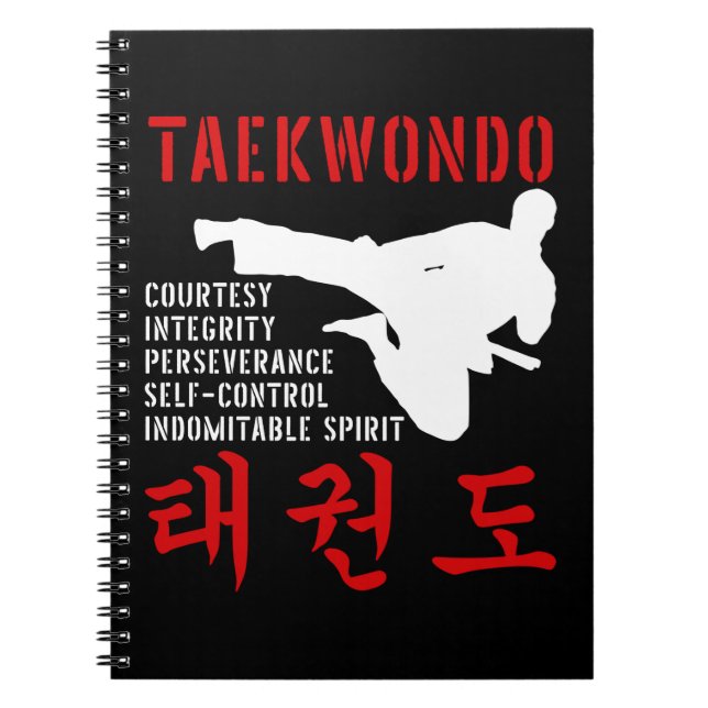 Taekwondo Tenets Martial Arts Notebook (Front)