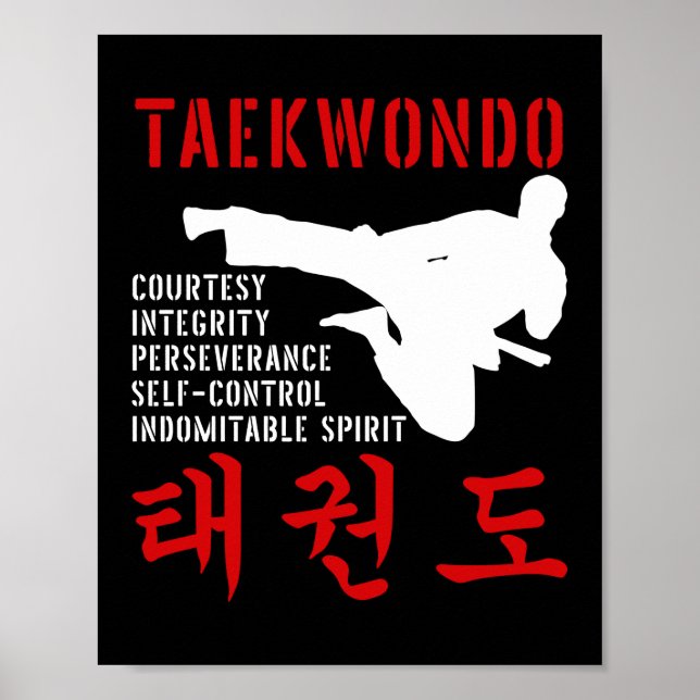 Taekwondo Tenets Martial Arts Poster (Front)