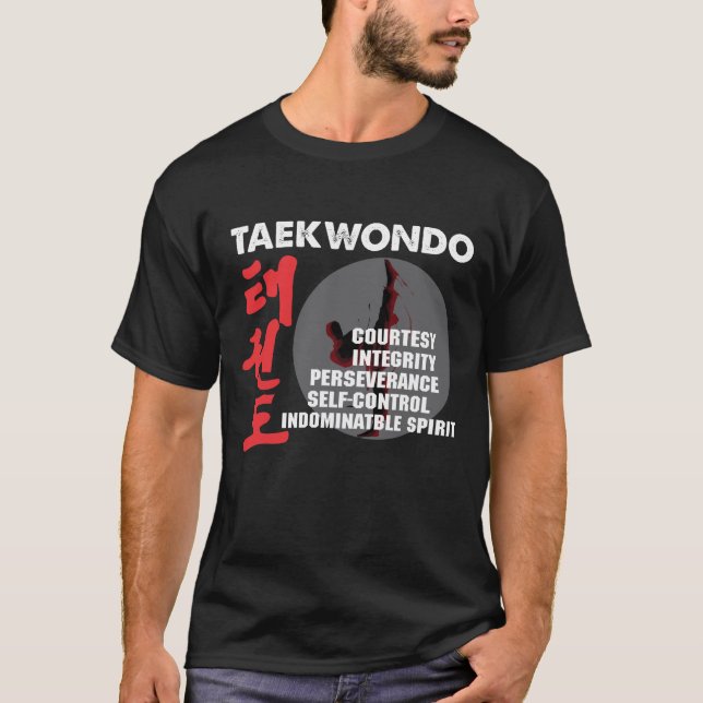 Taekwondo Tenets Martial Arts Tae kwon do T-Shirt (Front)