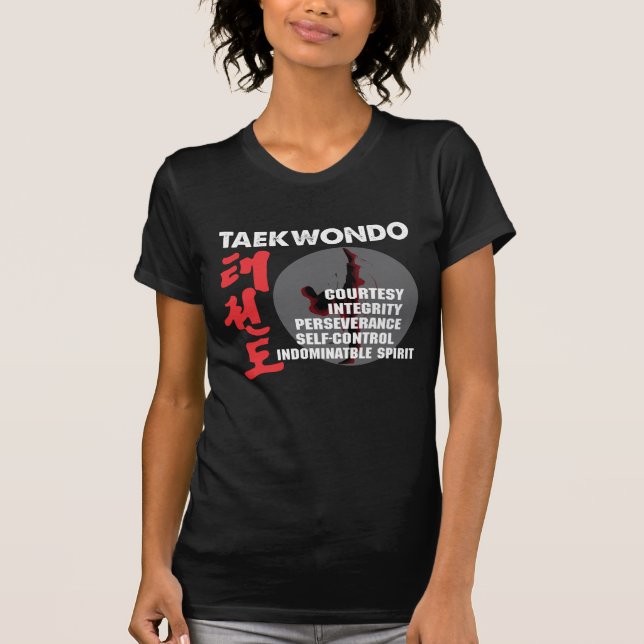 Taekwondo Tenets Martial Arts Tae kwon do T-Shirt (Front)