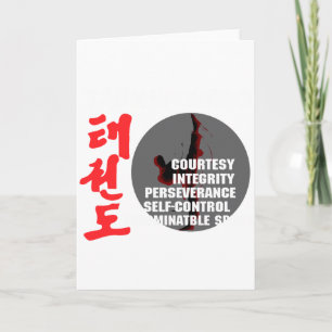 Taekwondo Tenets Martial Arts Tae Kwon Do T Shirt Card