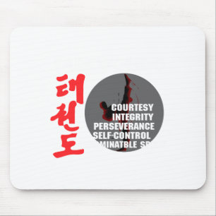 Taekwondo Tenets Martial Arts Tae Kwon Do T Shirt Mouse Pad