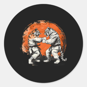 Taekwondo Tiger Kickboxing Jiu-jitsu Kung Fu Marti Classic Round Sticker