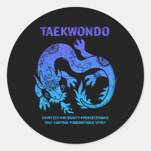 Taekwondo TKD Tae Kwon Do Dragon Art Martial Arts Classic Round Sticker