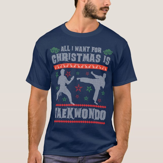 Taekwondo Ugly Christmas Sweater MMA fan Gift (Front)